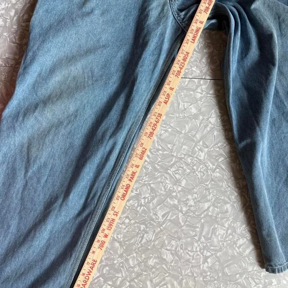 Vintage OshKosh blue denim overalls 42”